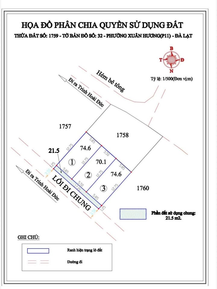 Đất nền Đà Lạt 73m² giá 2.6 tỷ - Pháp lý rõ ràng, xây dựng tự do!