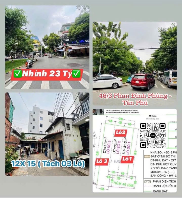 Nhà bán 46/3-5 Phan Đình Phùng, Tân Thành, 275m² - Sổ đỏ chính chủ, giá chỉ 23.8 tỷ!