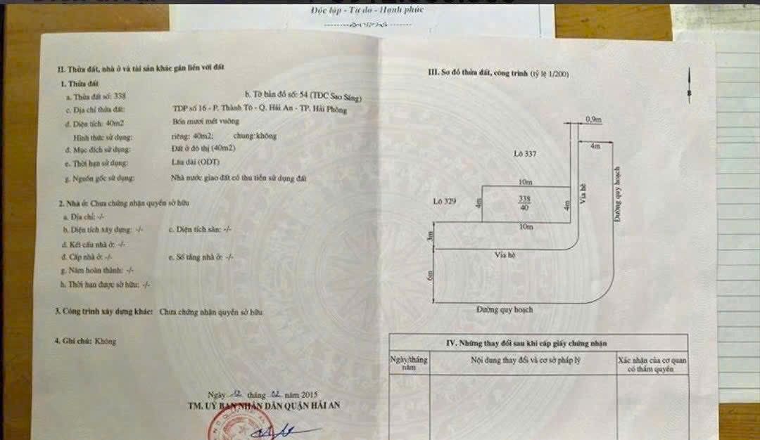 Đất nền lô góc Khu TĐC Sao Sáng Hải Phòng 40m² giá 4 tỷ - Cơ hội vàng cho nhà đầu tư!