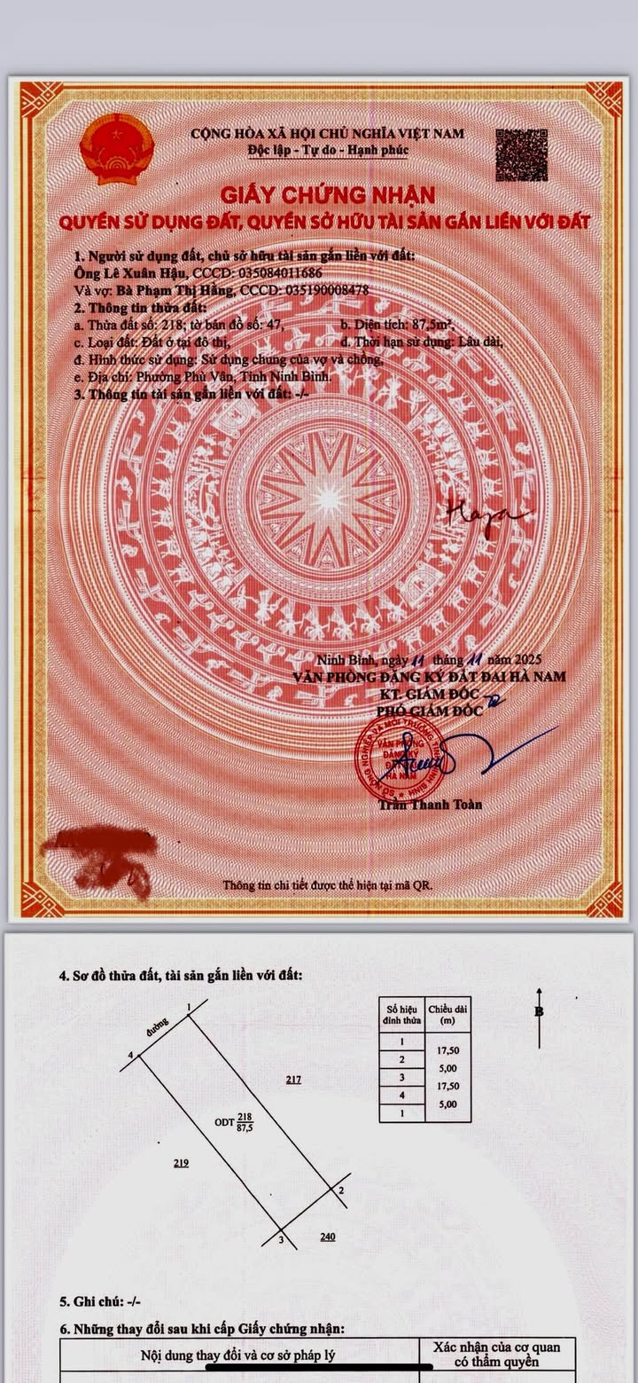 Đất nền Lê Hồng Phong Phủ Lý 87m² giá thỏa thuận - Kinh doanh phòng trọ hiệu quả!