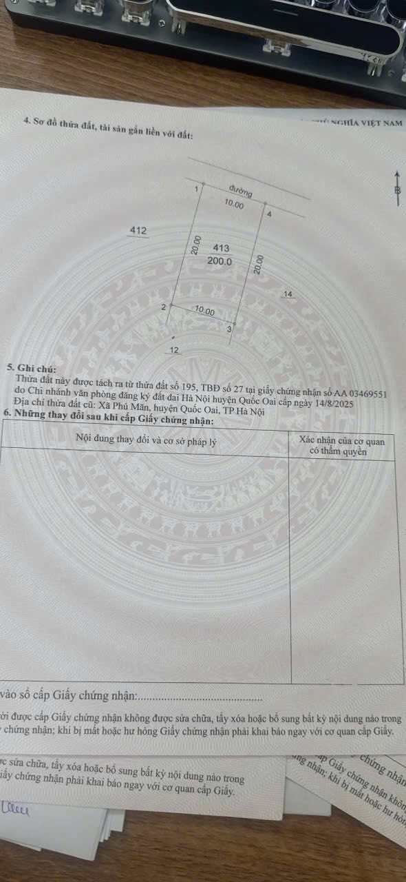 Đất thổ cư Phú Mãn, Quốc Oai, 200m² giá 4 tỷ - Mặt tiền 10m, vị trí đắc địa!