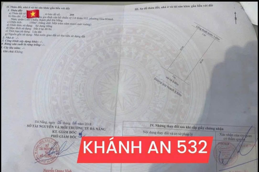 Đất biệt thự TĐC 532 đường Khánh An 150m² - Pháp lý rõ ràng, giá thương lượng!