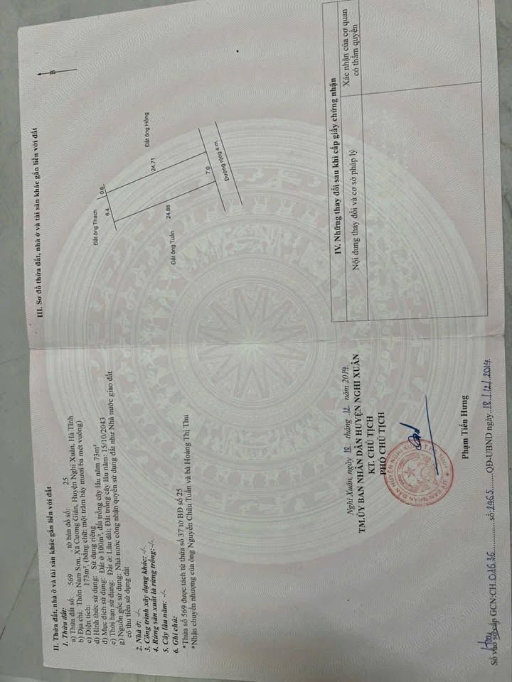 Đất nền Cương Gián, Nghi Xuân 175m² - Vị trí thuận lợi, giá thỏa thuận!