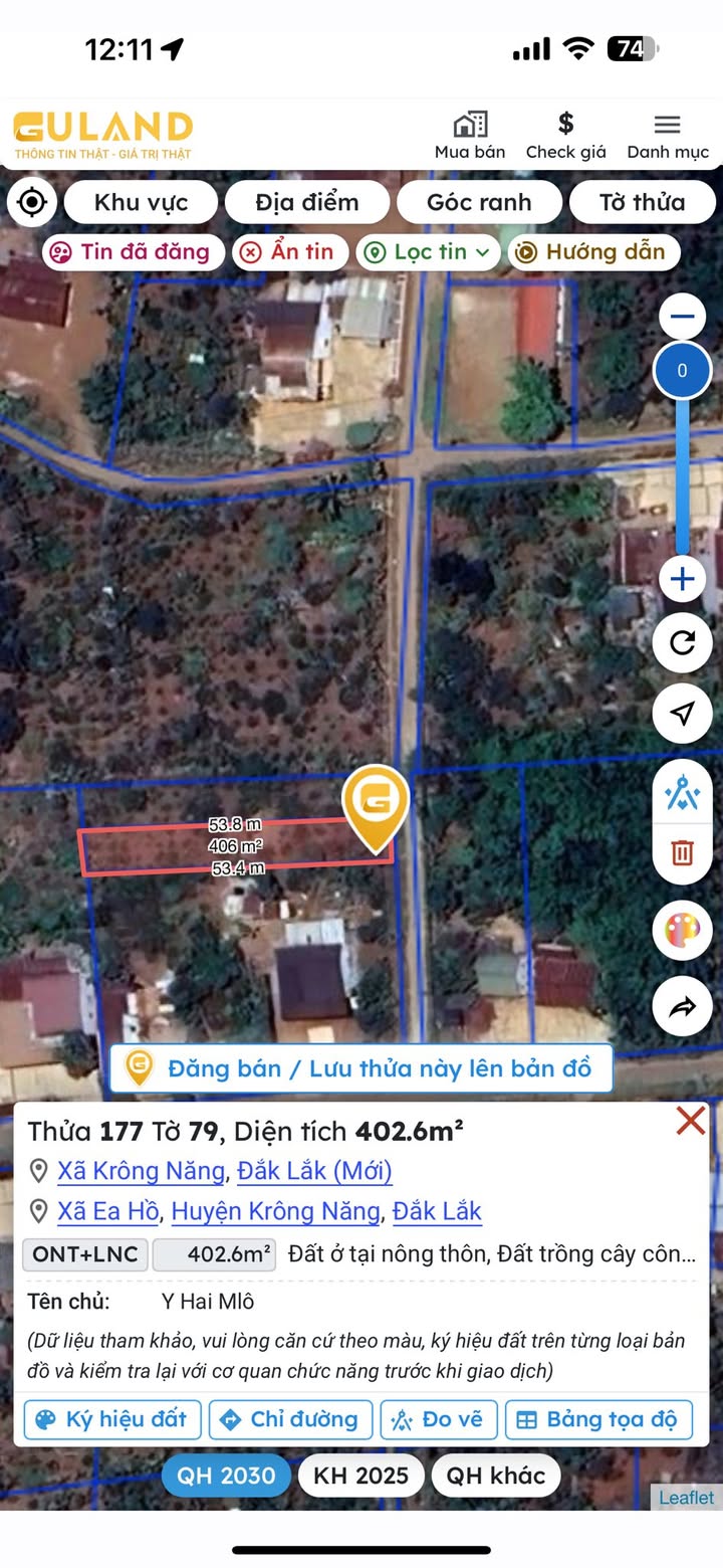 Bán đất Ea Hồ, Krông Năng 405m² giá 850 triệu - Gần Quốc lộ 29 chỉ 150m!