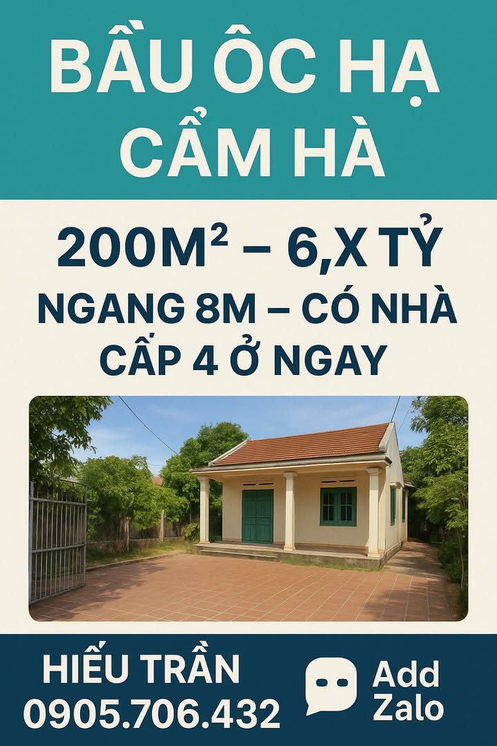 Đất nền Cẩm Hà Hội An 200m² giá 6.5 tỷ - Nhà tiện nghi sẵn sàng ở ngay!