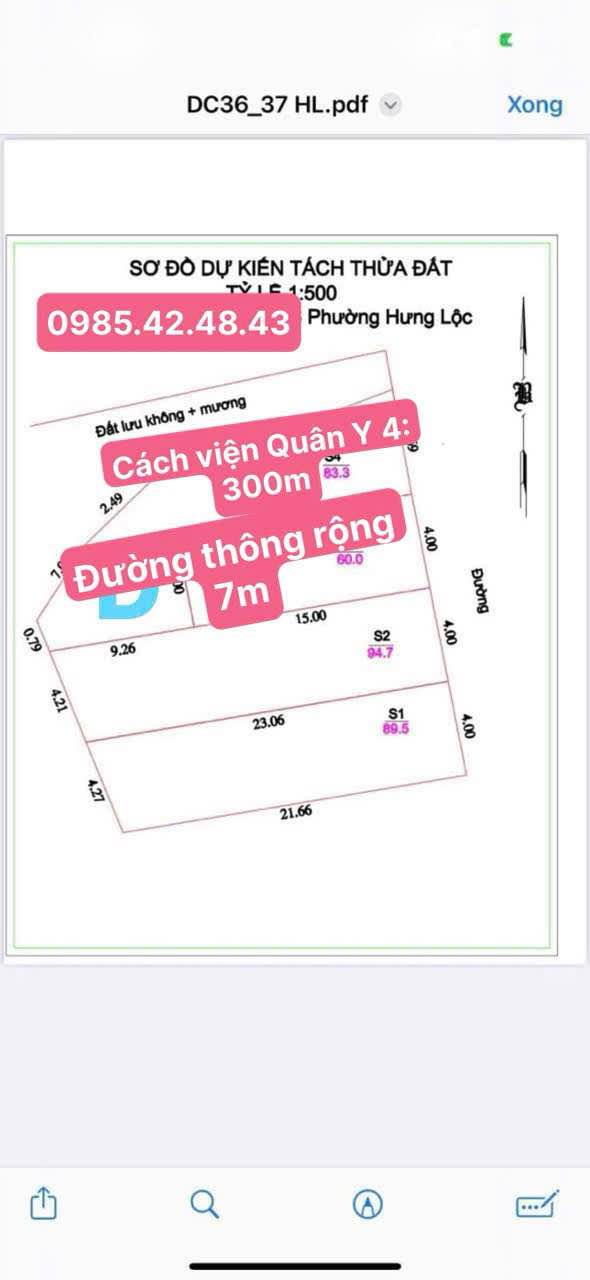 Lô đất Hưng Lộc Vinh 94m² giá 3.2 tỷ - Cơ hội đầu tư hiếm có!