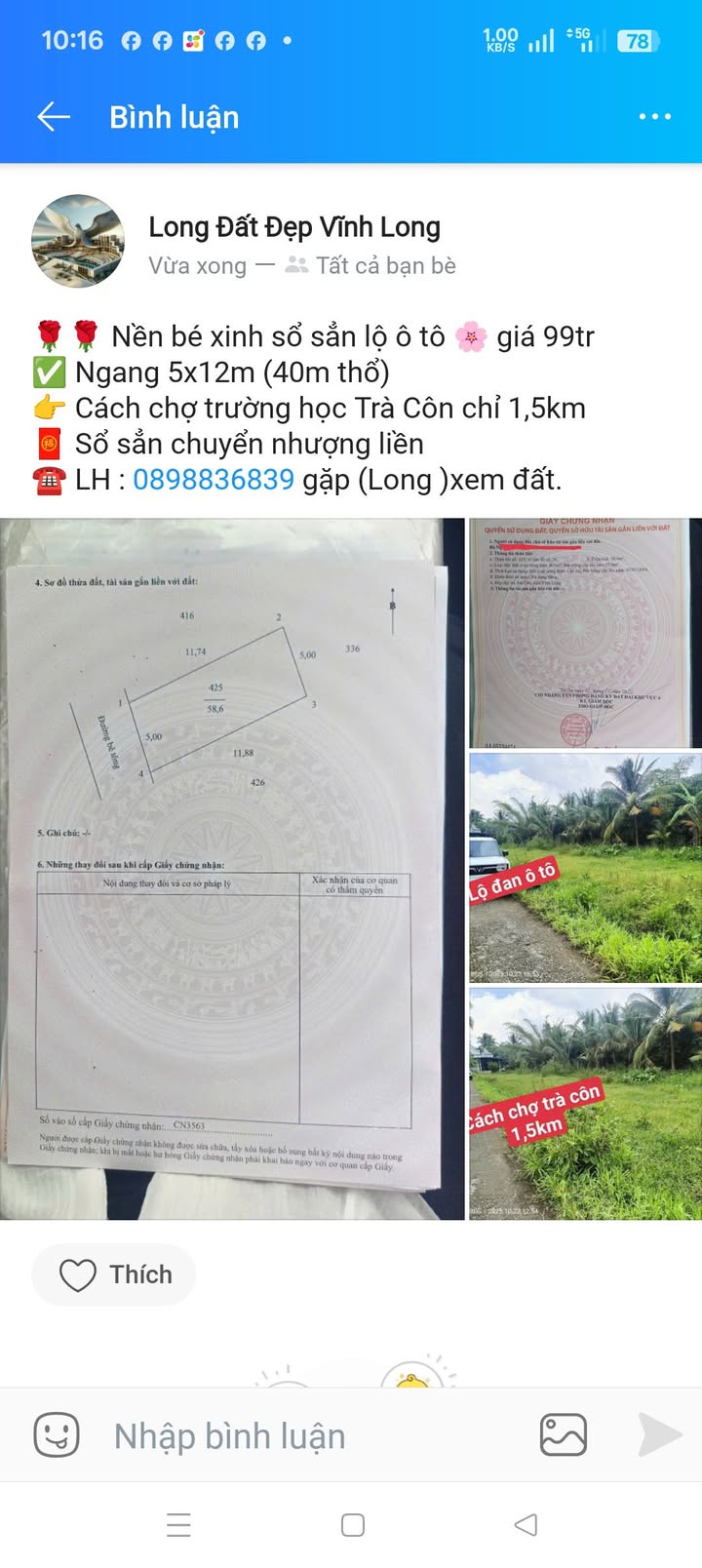 Đất nền Trà Côn 60m² giá 99 triệu - Sổ đỏ chính chủ, ô tô vào tận nơi!