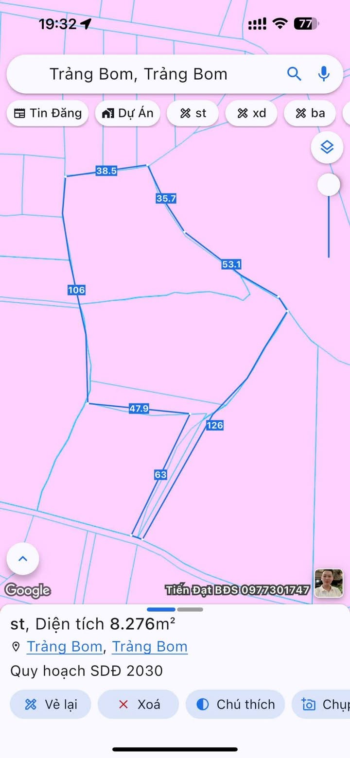 Đất Sông Trầu Trảng Bom 8200m² giá 2.1 tỷ - Sổ hồng chính chủ