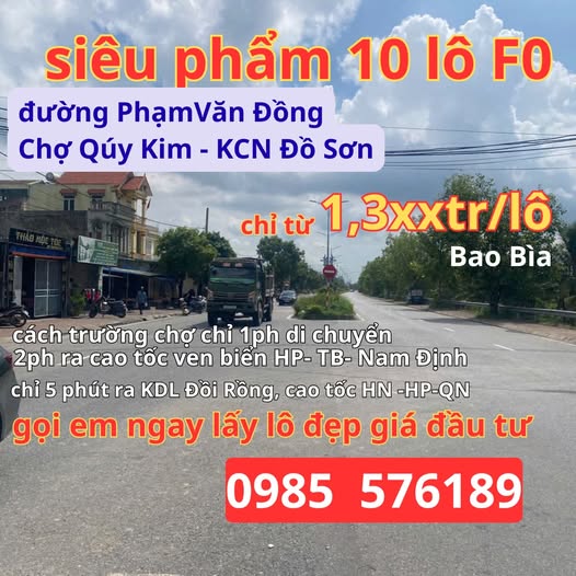 Đất nền đường Phạm Văn Đồng, Đồ Sơn 45m² giá 1.35 tỷ - Cơ hội đầu tư sinh lời lớn!