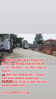 Đất mặt tiền Cây Da Xề, Dĩ An 100m² giá 4.45 tỷ - Cơ hội đầu tư tuyệt vời!