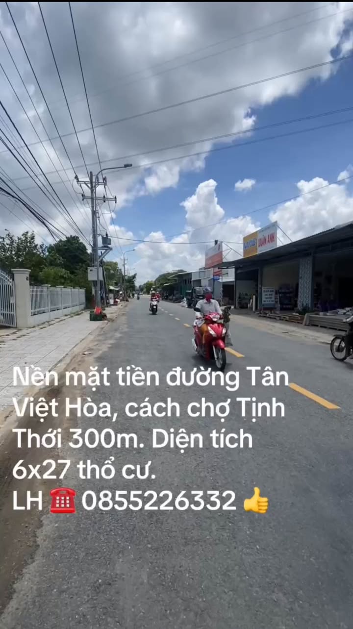 Đất nền Tân Việt Hòa 162m² giá 2.3 tỷ - Kinh doanh sầm uất gần chợ