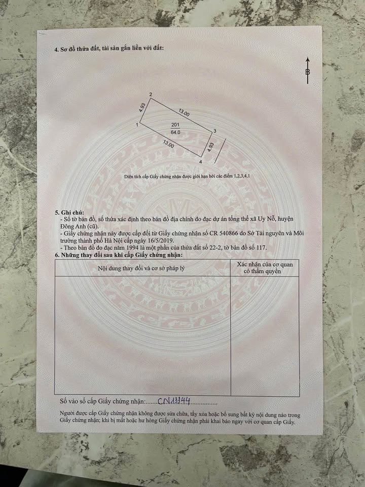 Đất nền Xóm Bãi, Uy Nỗ, Đông Anh 64m² - Sổ đỏ chính chủ, pháp lý rõ ràng!