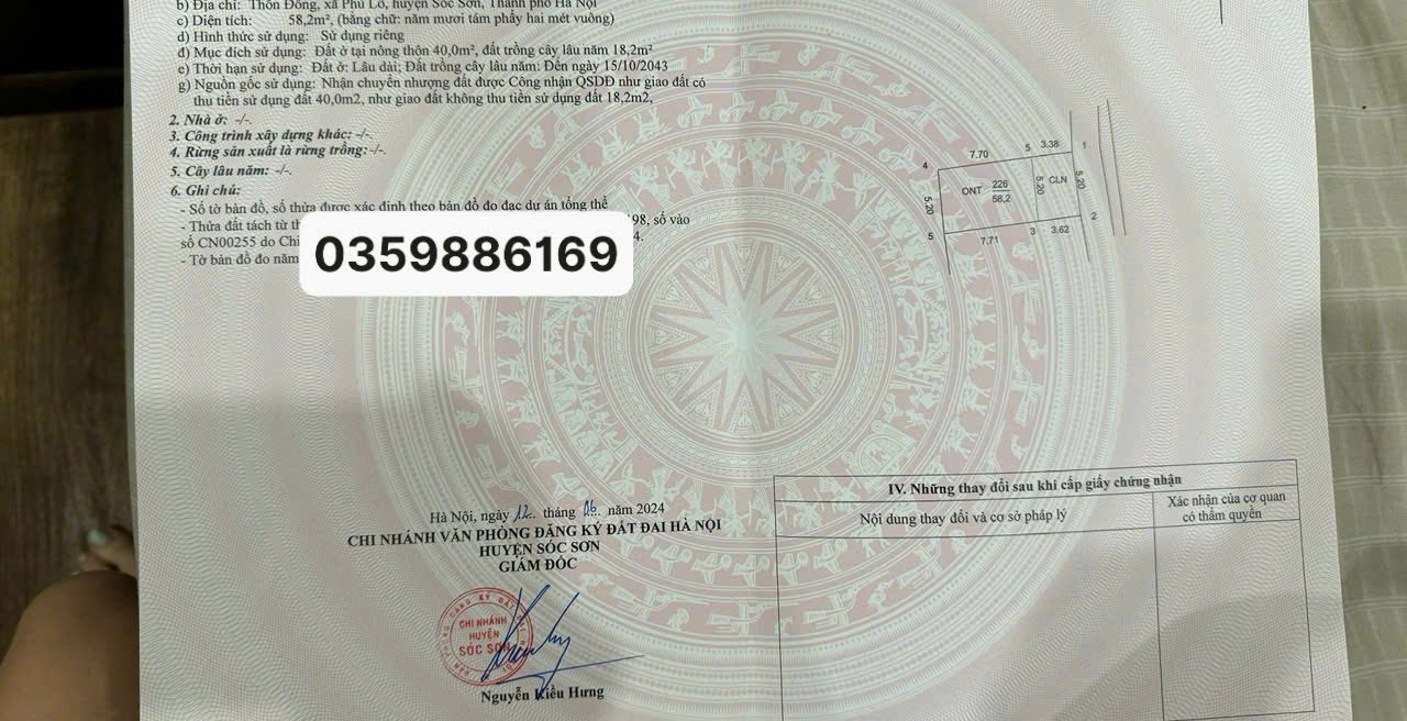 Đất nền thôn Đông, xã Phù Lỗ, 58m² - Chính chủ bán gấp!