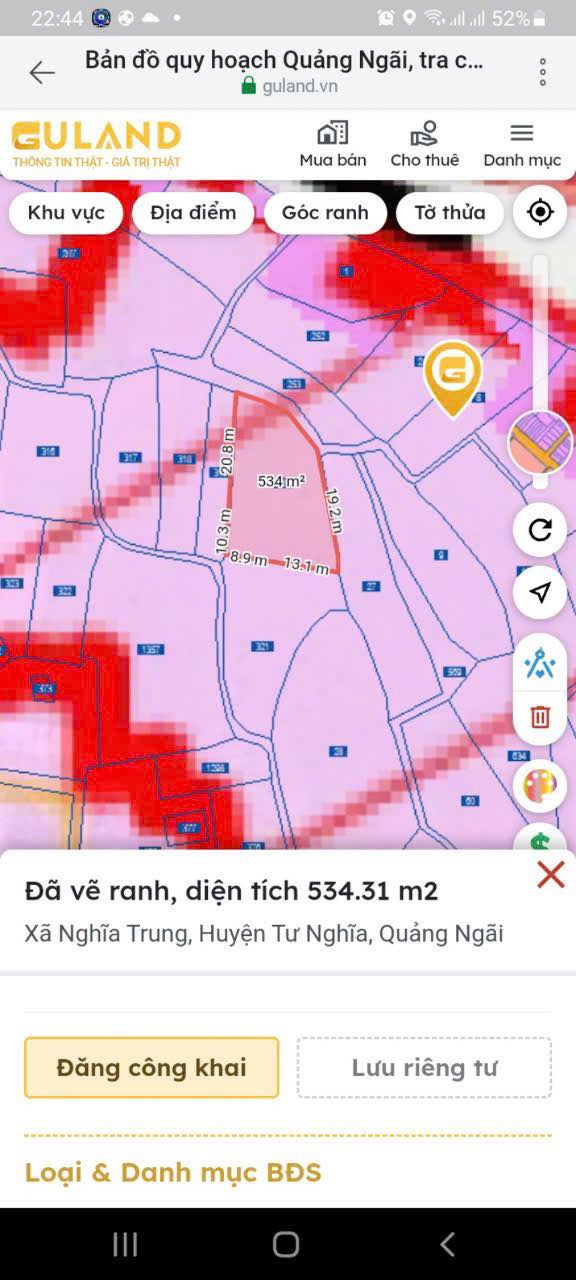 Đất nền Nghĩa Trung, Tư Nghĩa, Quảng Ngãi 534m² giá 99 triệu - Sổ hồng chính chủ!