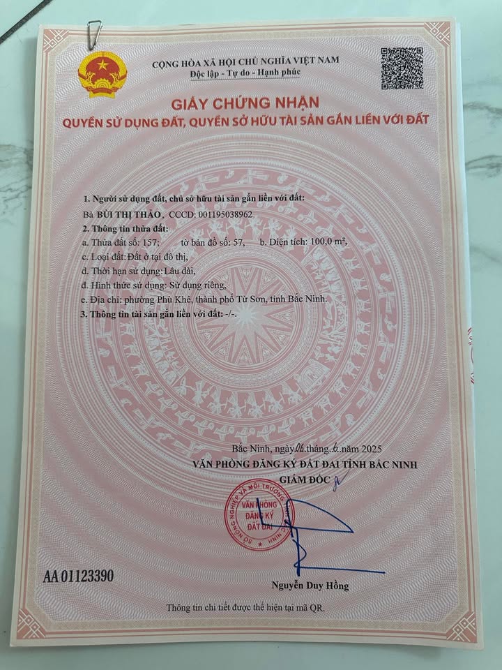 Đất nền khu tái định cư Phù Khê, Từ Sơn 100m² giá chỉ 5.71 tỷ - Cơ hội đầu tư sinh lời!