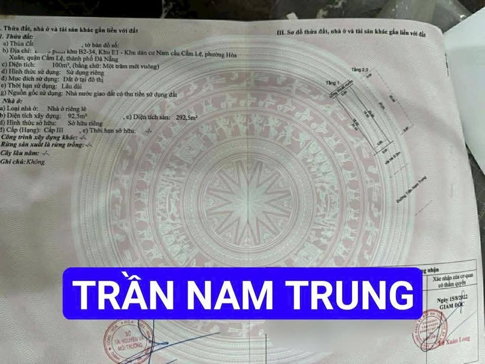 Nhà 3 tầng mặt tiền đường Trần Nam Trung 100m² giá 8.8 tỷ - Khu kinh doanh sầm uất!