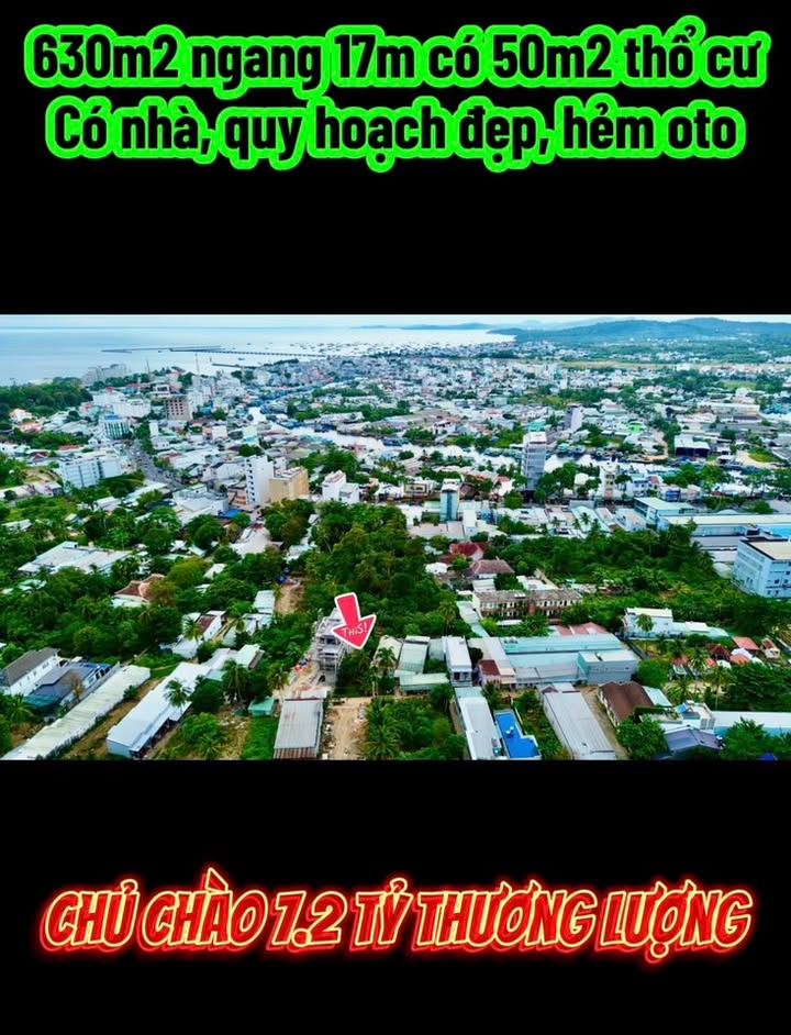 Đất nền tại Phú Quốc 630m² giá 7.2 tỷ - Nằm trong khu quy hoạch đẹp!