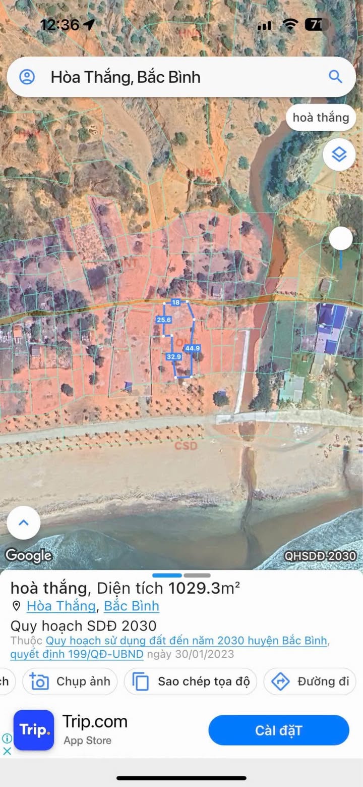 Đất nền mặt biển Hòa Thắng, Bắc Bình, Bình Thuận 1039m² - Cơ hội đầu tư hấp dẫn!