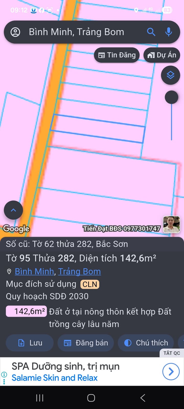 Đất mặt tiền đường bê tông xã Bình Minh 145m² - Khu dân cư đông đúc gần chợ!