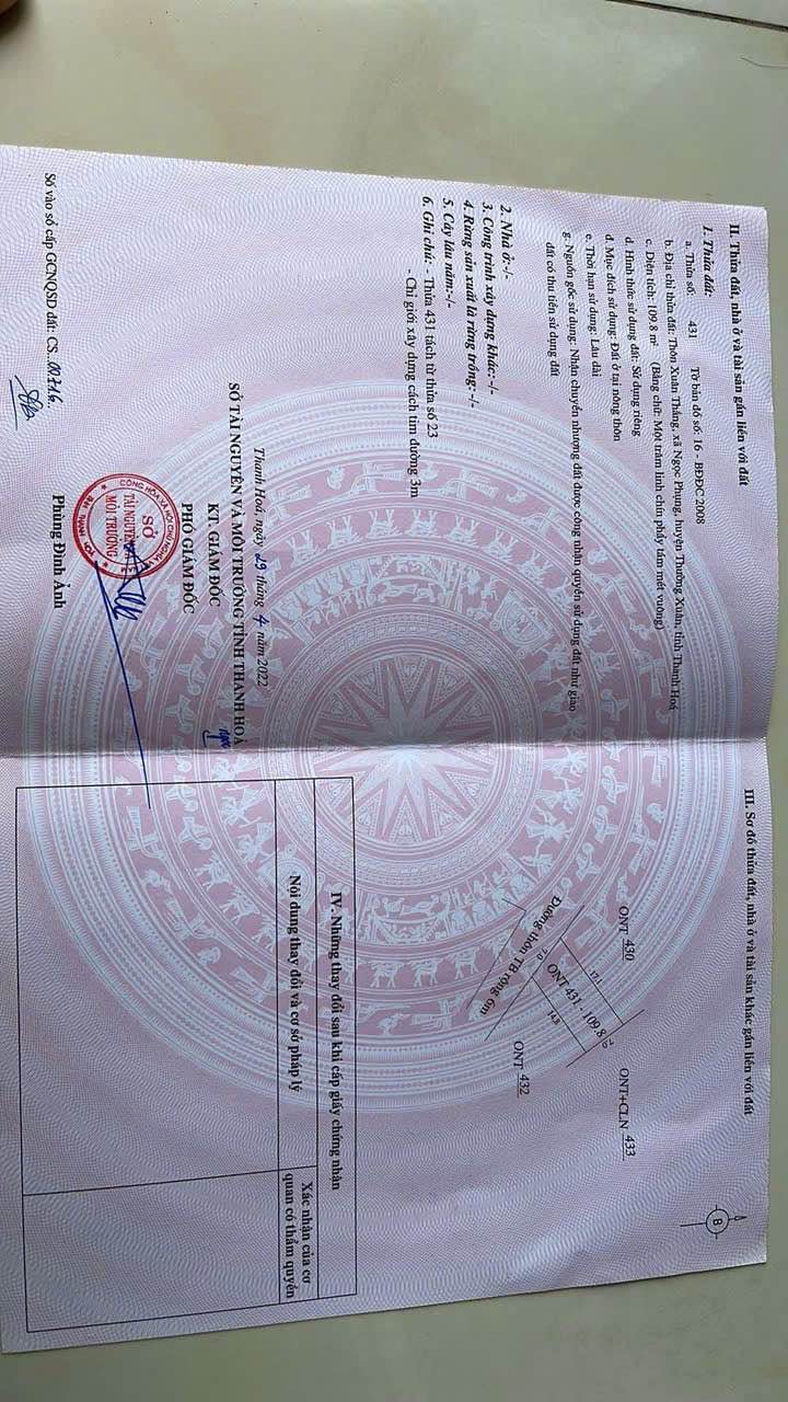 Đất thổ cư tại thôn Xuân Thắng, xã Thường Xuân, giá 200 triệu - Cơ hội đầu tư tuyệt vời!