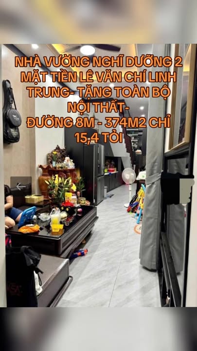 Nhà vườn nghỉ dưỡng 2 mặt tiền Lê Văn Chí, Thủ Đức, 374m² chỉ 15.4 tỷ - Tặng toàn bộ nội thất!