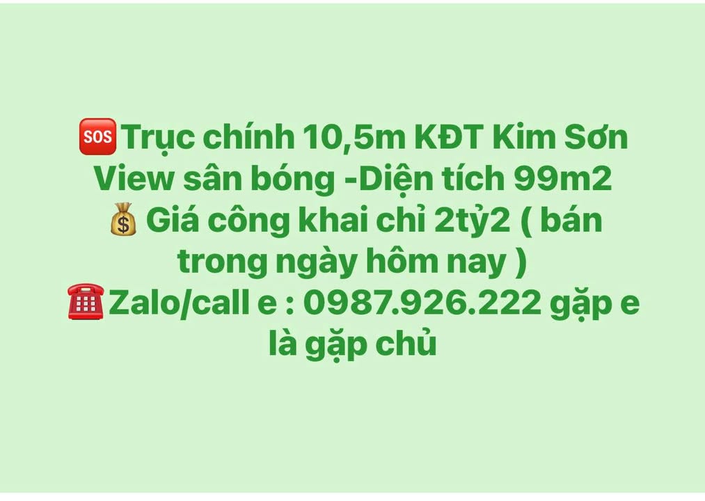 Đất nền KĐT Kim Sơn Đông Triều 99m² giá chỉ 2.2 tỷ - Cơ hội đầu tư tuyệt vời!