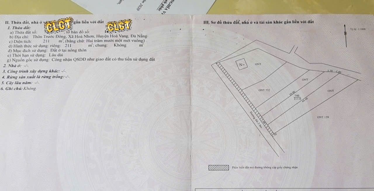 Đất nền Bà Nà Đà Nẵng 211m² giá 1.25 tỷ - Vị trí không lụt, cơ hội đầu tư hấp dẫn!