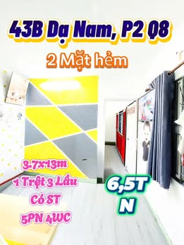 Nhà hẻm 43B Dạ Nam, Quận 8, 48m² giá 6.5 tỷ - Hẻm thông, vị trí đẹp!