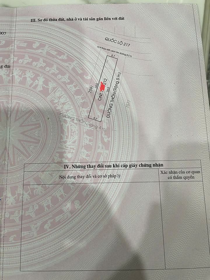 Đất thổ cư 196.65m² tại Cẩm Thạch, Cẩm Thủy - Gần chợ và trường học!