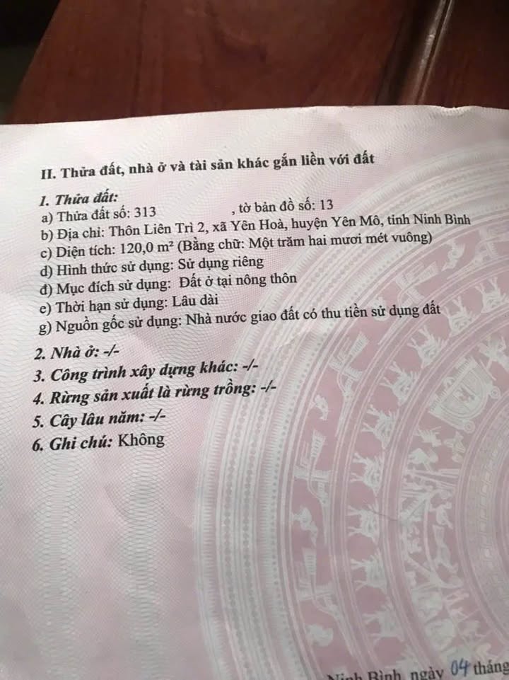 Đất thổ cư Khánh Thượng 120m² giá 1.5 tỷ - Cơ hội đầu tư lớn!