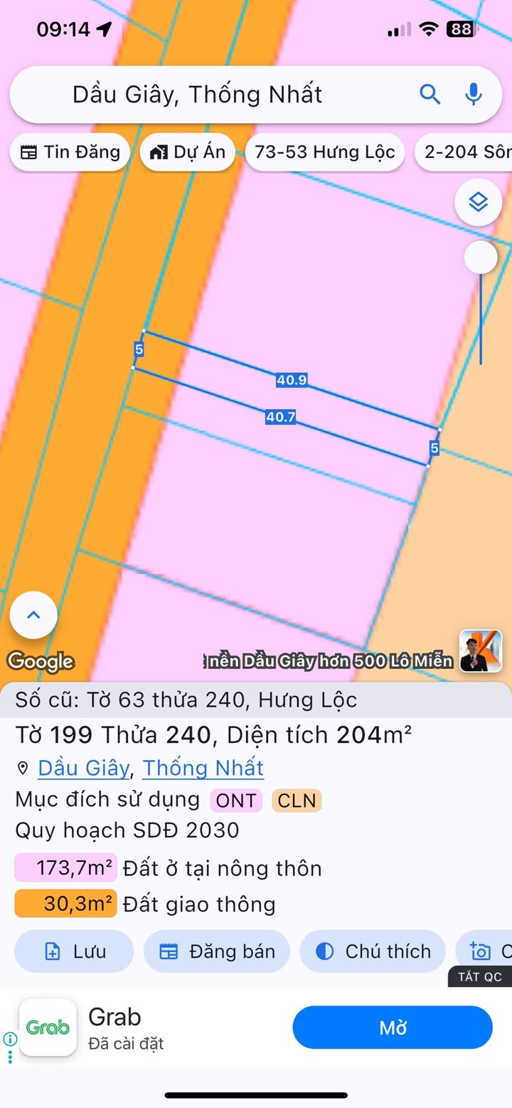 Đất nền liền kề 181m² tại Dầu Giây - Giá chỉ 2 tỷ, đầu tư sinh lời!