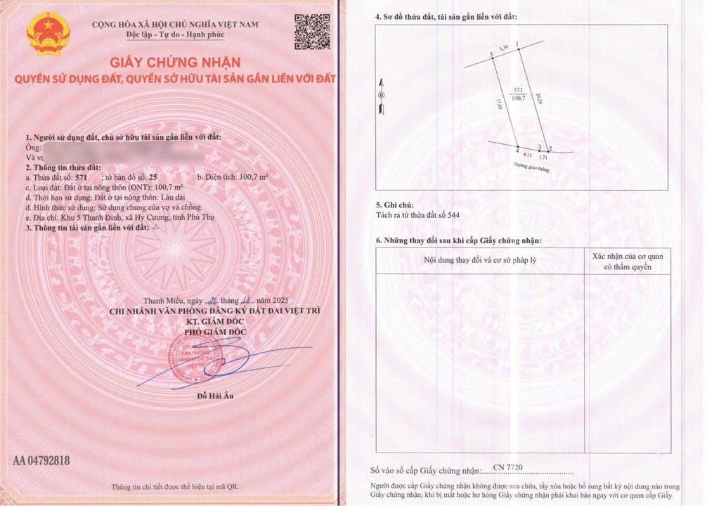 Đất nền Hy Cương, Việt Trì 100m² giá 800 triệu - Sổ đỏ chính chủ, thổ cư 100%!
