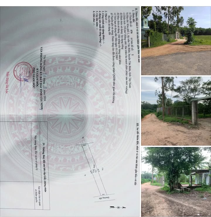 Đất nền khu phố 1 Thị Trấn Tân Biên 240m² giá 239 triệu - Sổ hồng chính chủ, ô tô vào tận nơi!