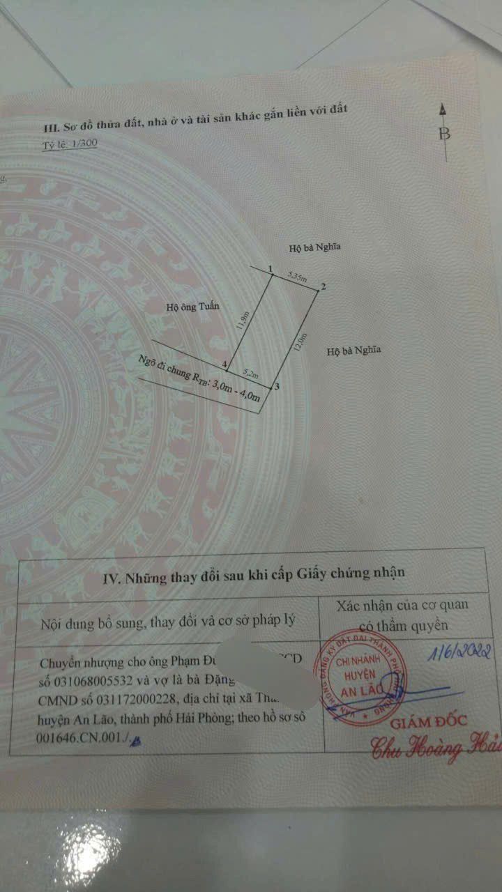 Nhà bán tại Văn Tràng 2, An Lão, Hải Phòng 63m² giá chỉ 800 triệu - Ô tô vào tận cửa!