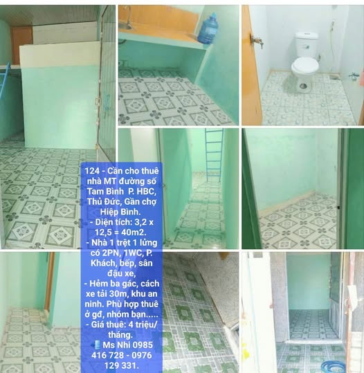 Nhà cho thuê mặt tiền đường Tam Bình, Thủ Đức 40m² - Giá chỉ 4 triệu/tháng!