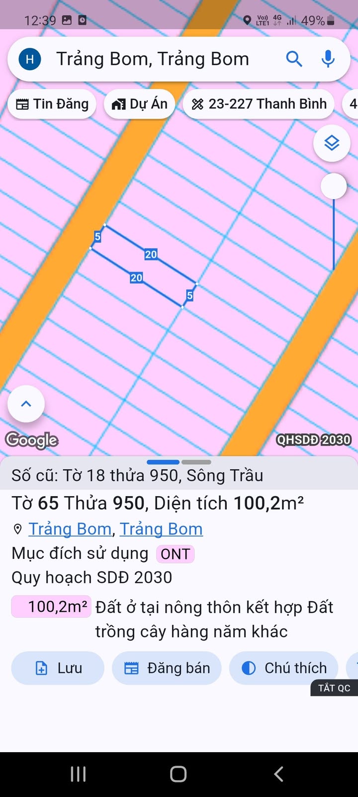 Đất nền Sông Trầu Trảng Bom 100m² chỉ 700 triệu - Sổ đỏ chính chủ!