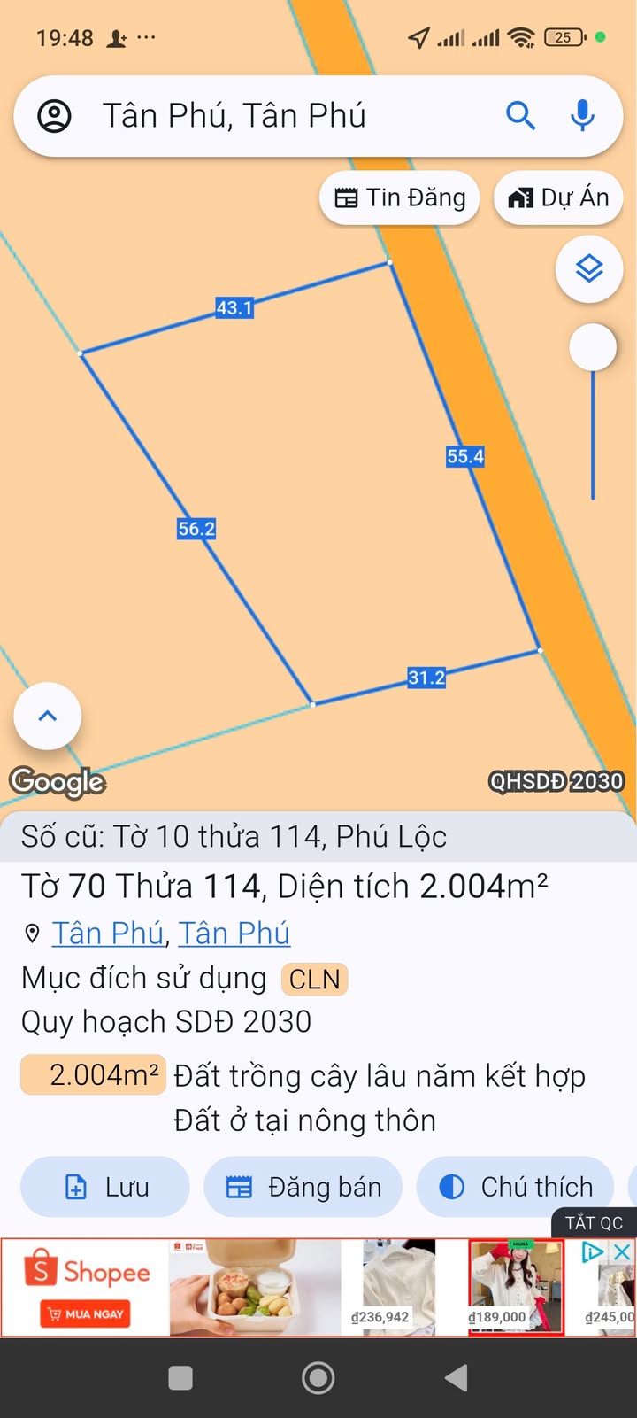 Đất 2 sào ở Tân Phú, Đồng Nai - Giá chỉ 1.55 tỷ - Cơ hội đầu tư tuyệt vời!