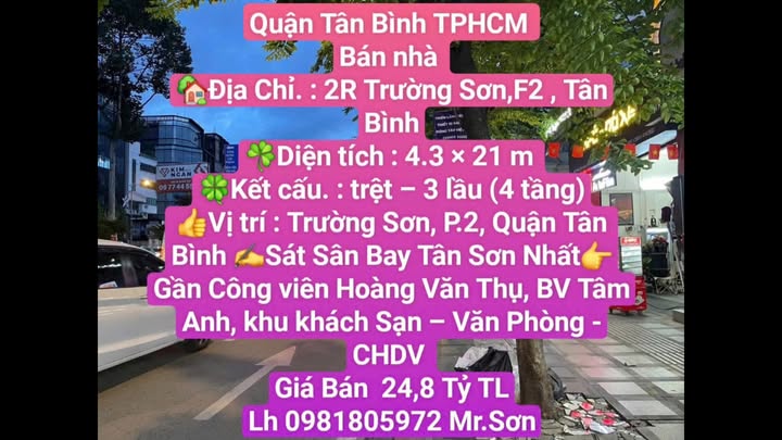 Nhà phố 4 tầng 90.3m² quận Tân Bình giá 24.8 tỷ - Sát sân bay Tân Sơn Nhất!
