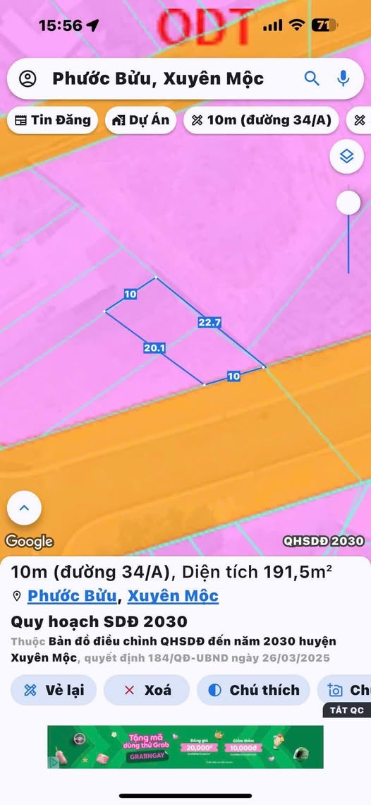 Đất nền đường Nguyễn Du, Xuyên Mộc, 220m² giá 2.6 tỷ - Đầu tư sinh lời ngay!