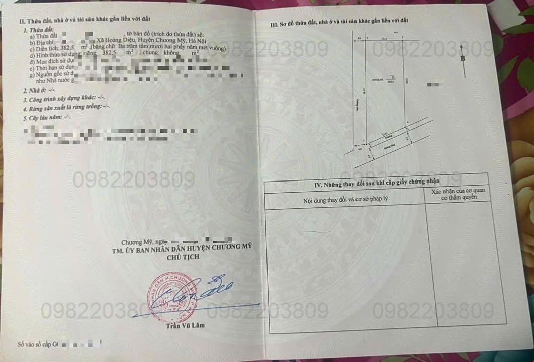 Đất nền lô góc 2 mặt tiền 382.5m² tại xã Hoàng Diệu, huyện Chương Mỹ - Đầu tư sinh lợi ngay!