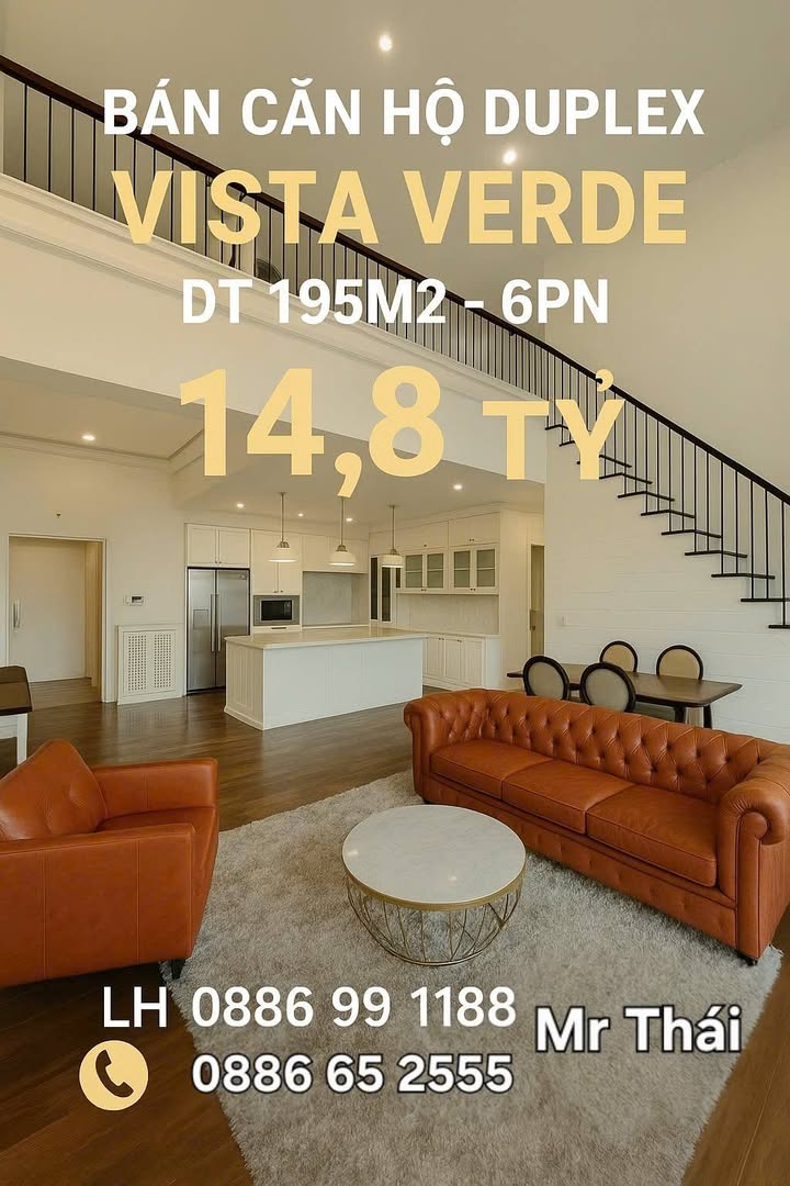 Căn hộ Duplex Vista Verde Thạnh Mỹ Lợi 196m² giá 14.8 tỷ - Không thể bỏ lỡ!