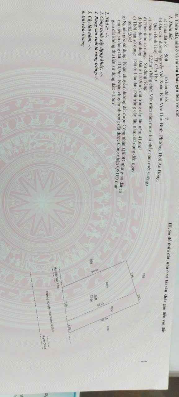 Đất nền mặt tiền Nguyễn Viết Xuân, Bình Thủy, 152.5m² giá chỉ 1.9 tỷ - Tiềm năng phát triển cao!