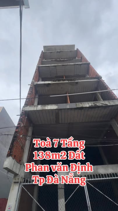 Nhà 7 tầng thô đường Phan Văn Định, Đà Nẵng, 137m², giá chỉ 10.5 tỷ - Cơ hội đầu tư tuyệt vời!