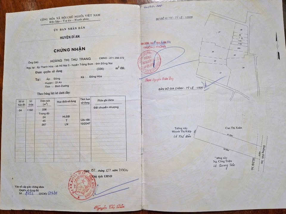 Đất nền mặt tiền Sương Nguyệt Ánh, Dĩ An 640m² giá 7.68 tỷ - Đầu tư sinh lời ngay!