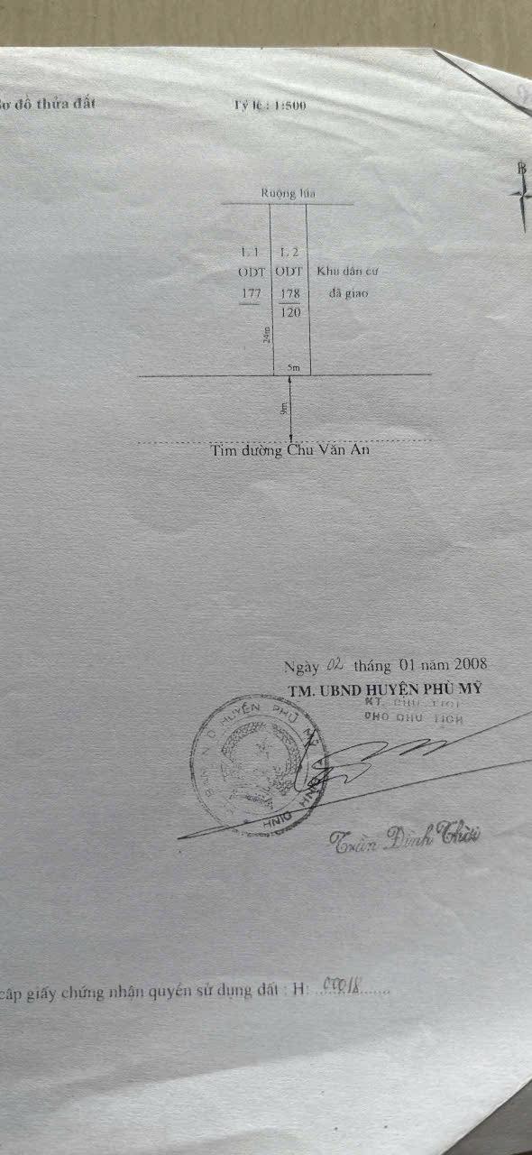 Đất nền đường Chu Văn An, Phù Mỹ, 120m² giá 2.1 tỷ - Cơ hội đầu tư tuyệt vời!