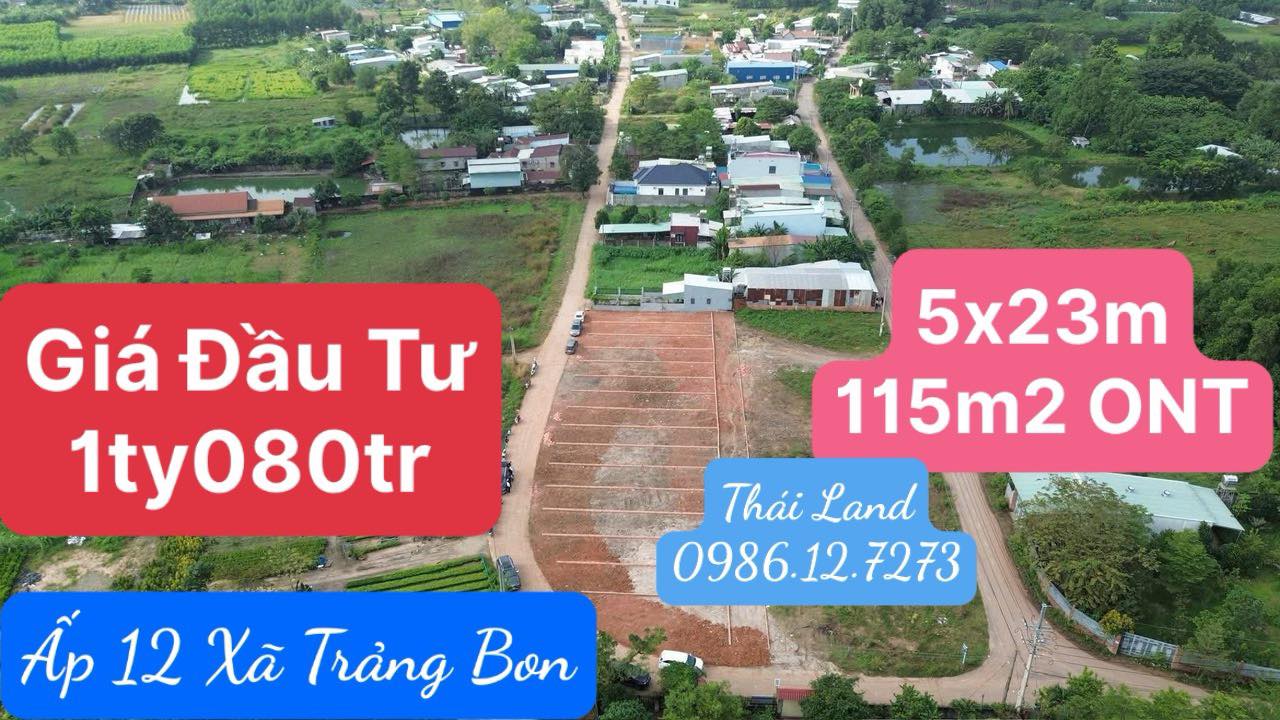 Đất nền Sông Trầu Trảng Bom 115m² giá 1.08 tỷ - Sổ đỏ chính chủ, đầu tư sinh lời!