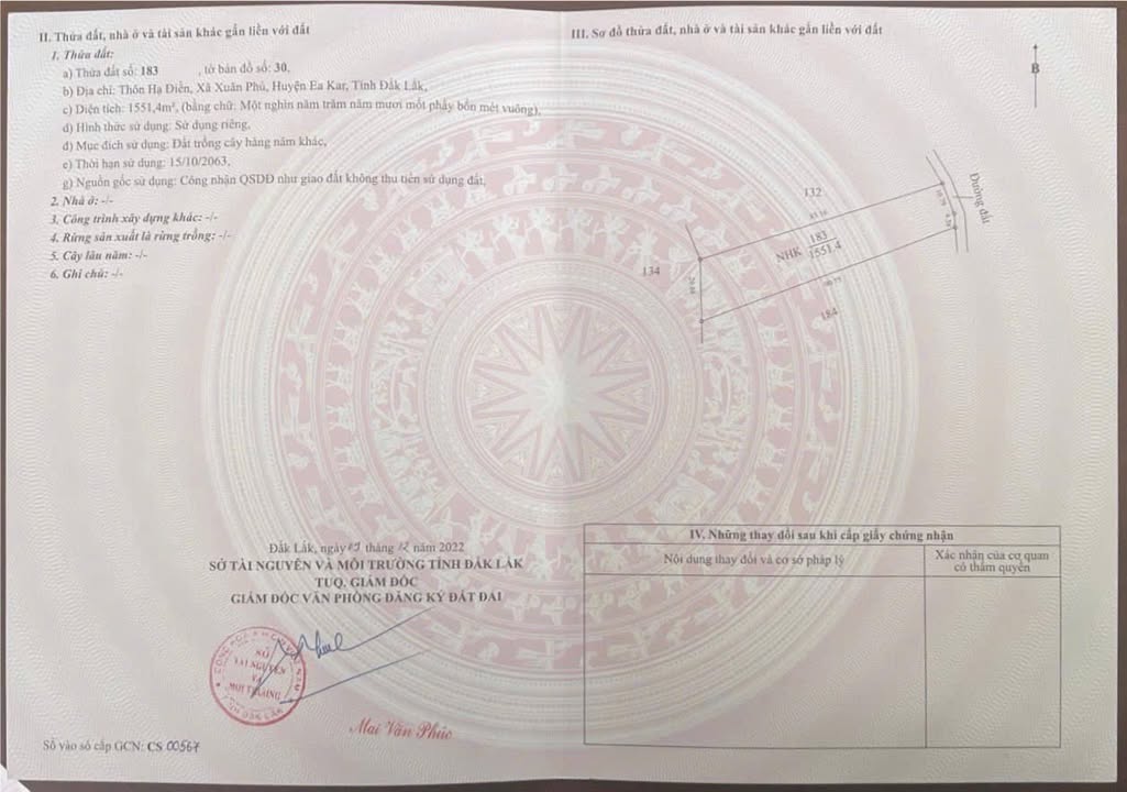 Đất nền xã Xuân Phú, huyện Ea Kar, 5400m² chỉ 299 triệu - Quy hoạch đẹp, đầu tư sinh lời!