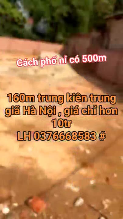 Đất nền Trung Kiên, Sóc Sơn 160m² giá 1.6 tỷ - Nở hậu, mặt tiền 7.5m, đường ô tô tránh!