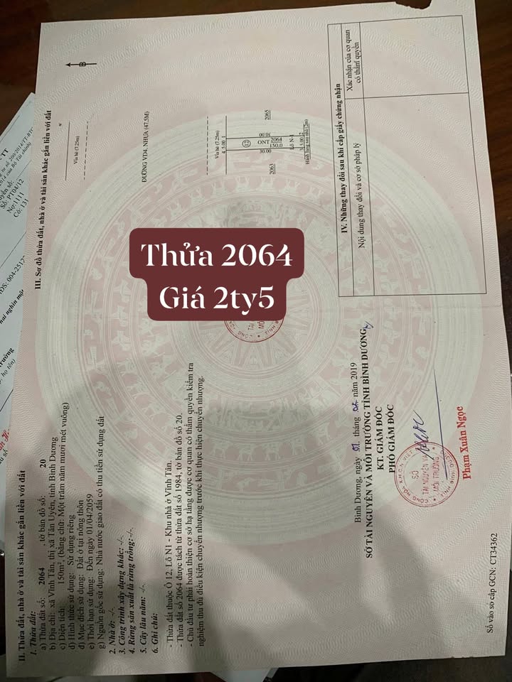 Đất nền Vĩnh Tân, Tân Uyên 15m² giá 2 tỷ - Đầu tư sinh lời ngay!