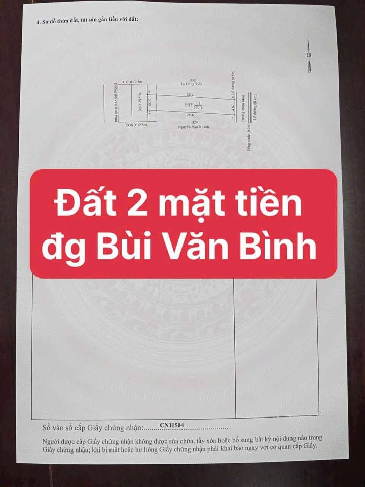 Nhà mặt tiền đường Bùi Văn Bình, Phú Lợi, Thủ Dầu Một 140.1m² - Kinh doanh sầm uất!